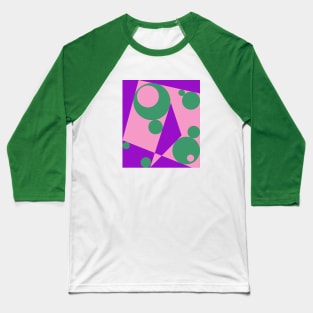 Geometric abstraction with many random figures. Baseball T-Shirt